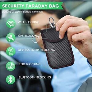 2 Pack Protector Signal Blocking. Car Key, Fob Anti-Theft Bag Security Bag
